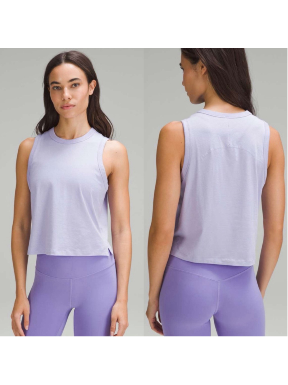 Lululemon Classic-Fit Cotton-Blend Tank Top Lilac Smoke sz 8